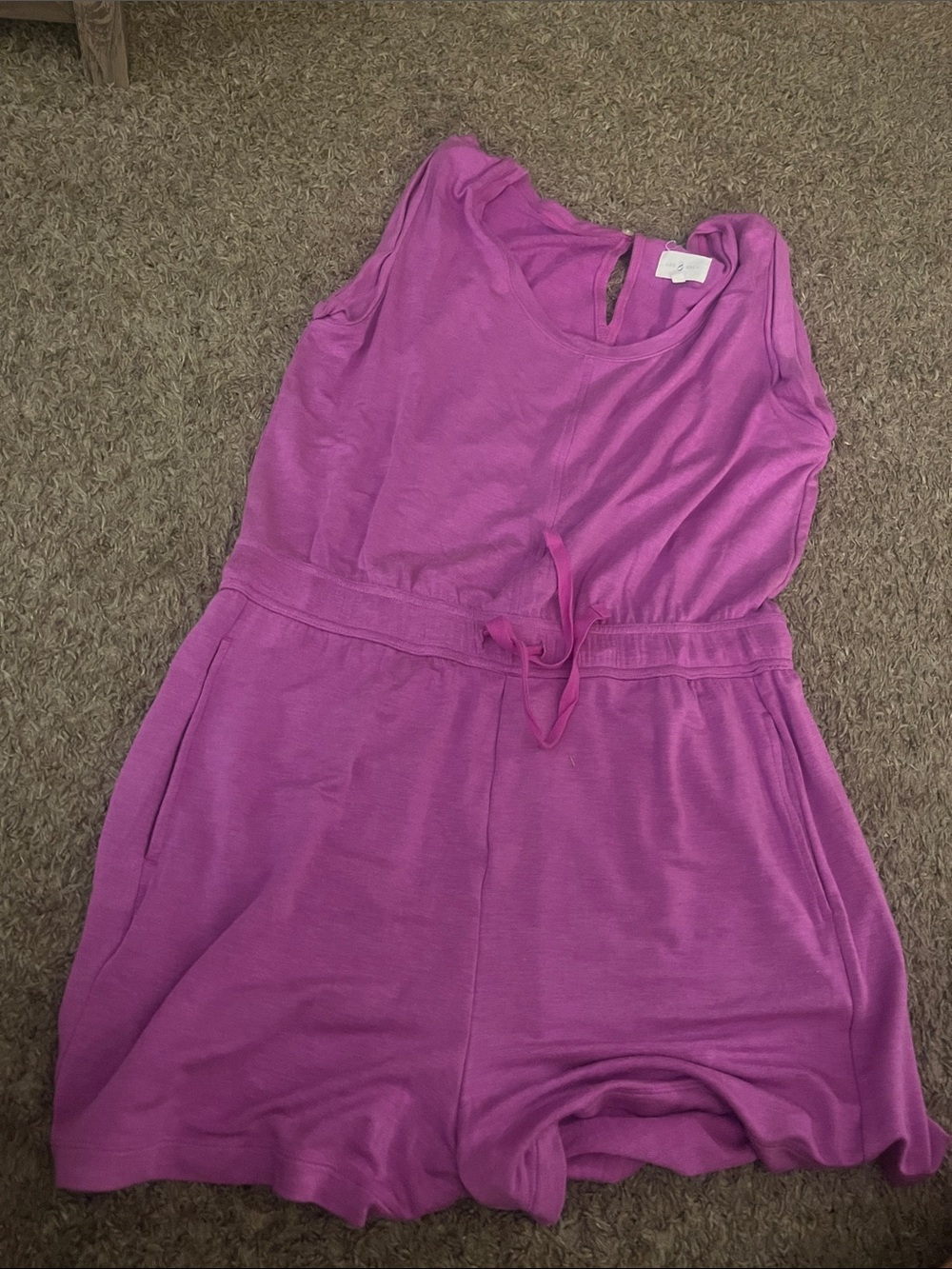 Womens Knit One-Piece Romper in Bright Magenta